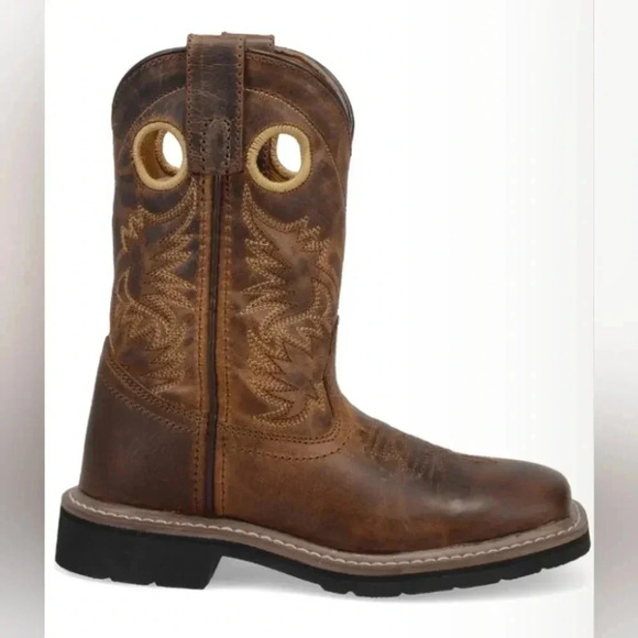 Kids Amarillo Dan Post Cowboy Boots, Brown, Size Children's 1D, PreOwned - Picture 1 of 16